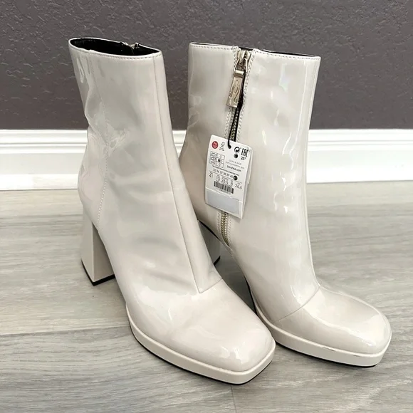 Bershka patent boots on sale